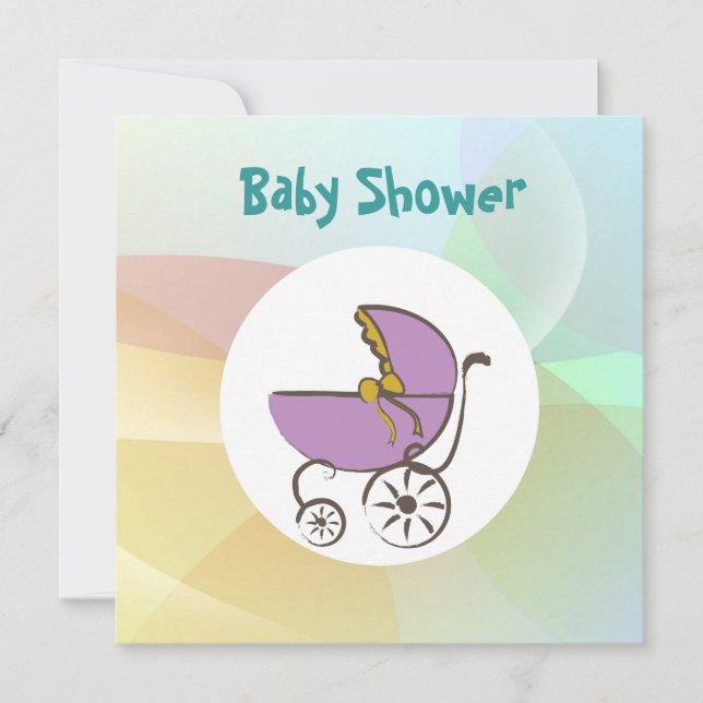 Invitation Baby-Shopping Pastel (Devant)
