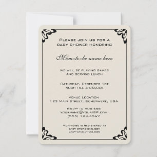 Invitation Baby-Show vintage, Fleurs jaunes Prairie florale