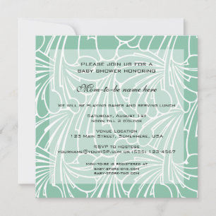 Invitation Baby-Show vintage, motif floral Art Nouveau