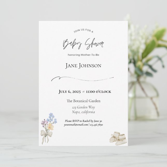 Invitation baby shower (Debout devant)