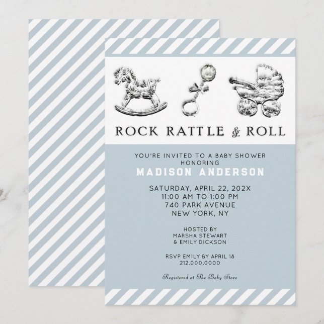 Invitation baby shower (Devant / Derrière)