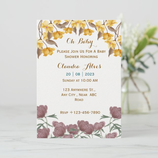 Invitation baby shower (Debout devant)