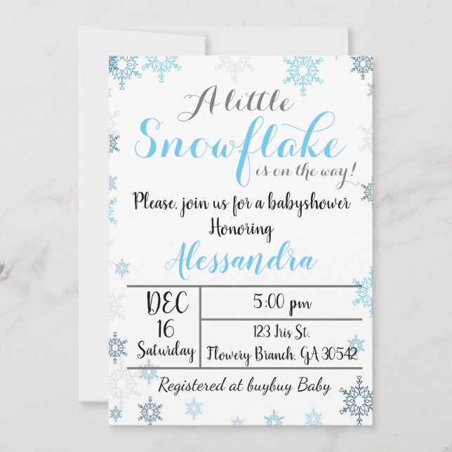 Invitation Baby shower (Devant)