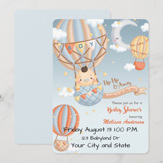 Invitation baby shower (Devant / Derrière)