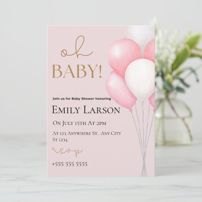 Invitation baby shower (Debout devant)