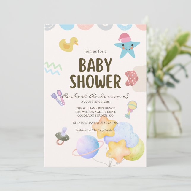 Invitation baby shower (Debout devant)