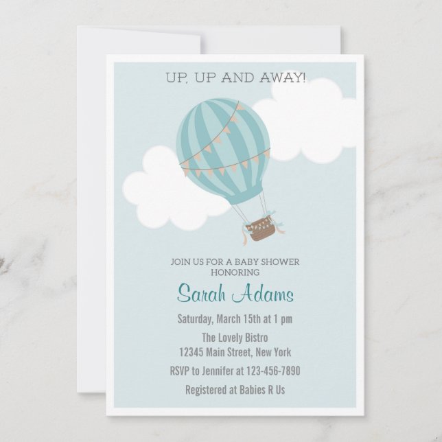 Invitation Baby shower à air chaud Patchwork (Devant)