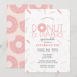 Invitation Baby shower à arroser de beignes et de diaphères r