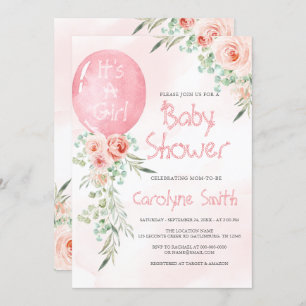 Invitation Baby shower à ballets roses