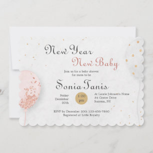 Invitation Baby shower à ballets roses