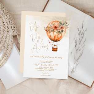 Invitation Baby shower à ballon à air chaud Boho vers le haut