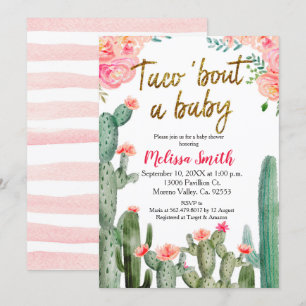 Invitation Baby shower à bec Cactus Taco