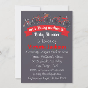 Invitation Baby shower à bicyclette