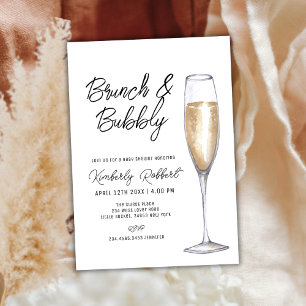 Invitation Baby shower à bulles de champagne minimaliste