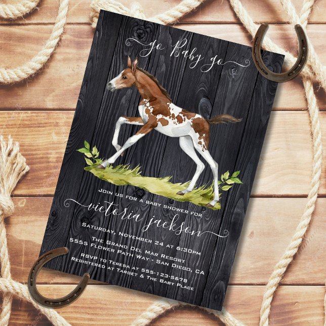 Invitation Baby shower à cheval avec poulain (Créateur téléchargé)
