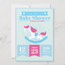 Baby shower à cheval rocheux mignon