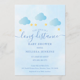 Invitation Baby Shower à Distance Par Courrier Boy Blue