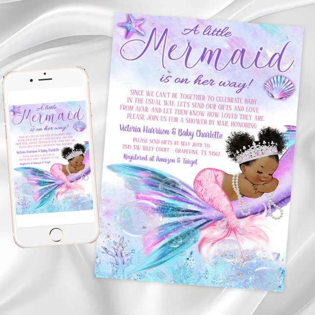 Invitation Baby shower à distance par la poste pour bébé avec (Long Distance Baby Shower by Mail Invitation. Instant download and printed invitations available.)
