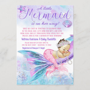 Invitation Baby Shower à distance pour fille par la poste