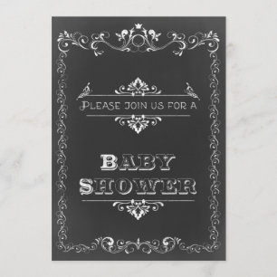 Invitation Baby shower à double face du tableau de bord Vinta