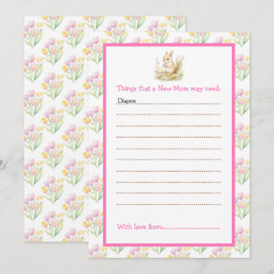 Invitation Baby shower à écureuil de printemps