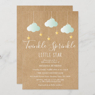 Invitation Baby shower à épingles Twinkle / Saupoudrer rustiq