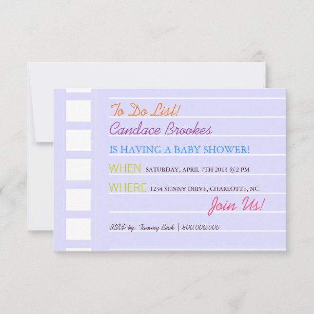 Invitation Baby shower| À faire|blu (Devant)