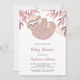 Invitation Baby shower à fentes roses