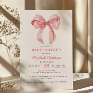 Invitation Baby shower à fond d'aquarelle minimaliste Coquett