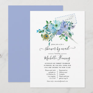 Invitation Baby shower à la menthe bleue par courrier