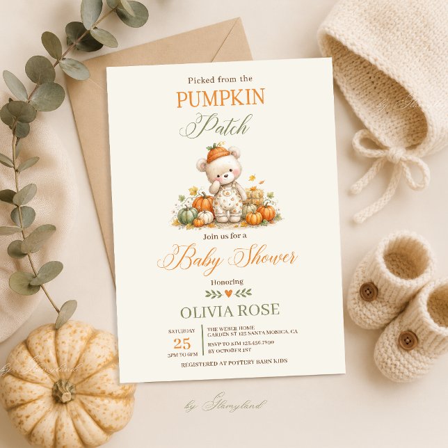 Invitation Baby Shower à la Patch de Citrouilles (Créateur téléchargé)