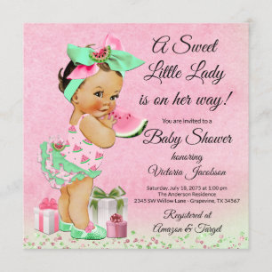Invitation Baby Shower à l'aquarelle Pastèque