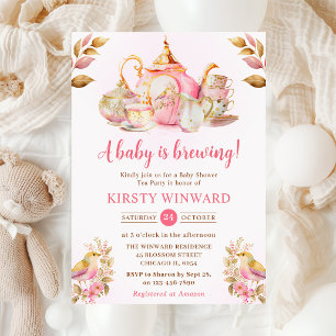 Invitation Baby shower à l'aquarelle sur le thème de la fête 