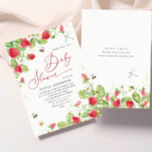 Baby shower à l'aquarelle tendance Meadow Strawber