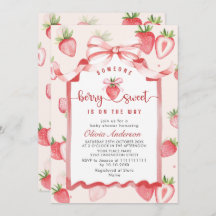 Baby shower à l'aquarelle tendance Meadow Strawber