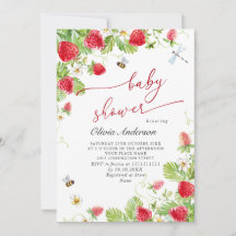 Baby shower à l'aquarelle tendance Meadow Strawber