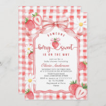 Baby shower à l'aquarelle tendance Meadow Strawber