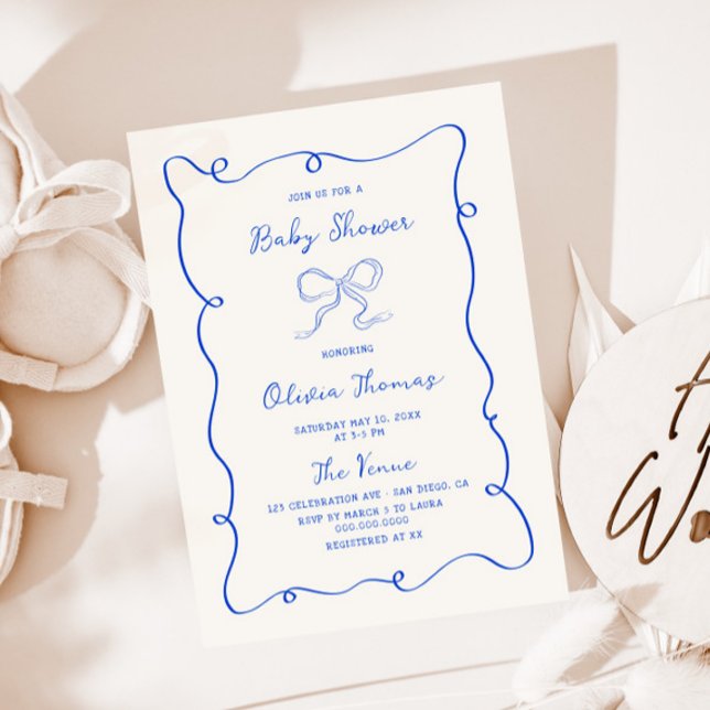 Invitation Baby shower à mâchoires bleues (Créateur téléchargé)