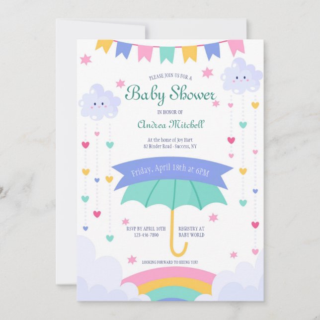 Invitation Baby shower à main (Devant)