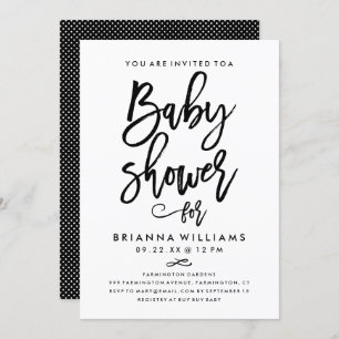 Invitation Baby shower à main chic