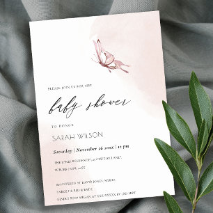 Invitation Baby shower à papillon d'aquarelle mou