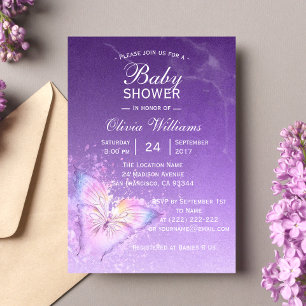 Invitation Baby shower à papillon mou Modèles