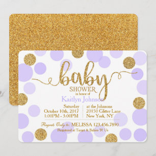 Invitation Baby shower à pointes écartées de la Parties scint