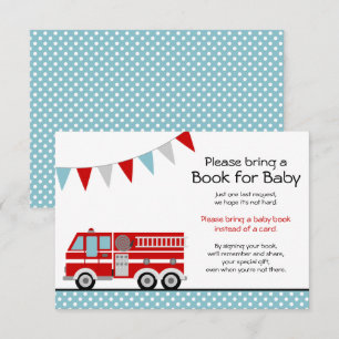 Invitation Baby shower à pots Polka pour camion d'incendie Ap