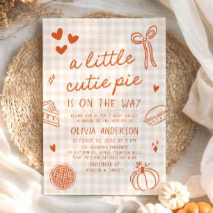 Invitation Baby shower À Tarte À La Petite Cutie Creusé À La 