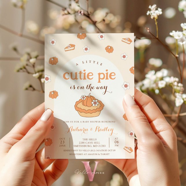 Invitation Baby shower à tarte à petite croûte Ora (Créateur téléchargé)