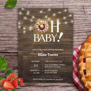 Invitation Baby shower à tarte rustique Oh Baby Cutie