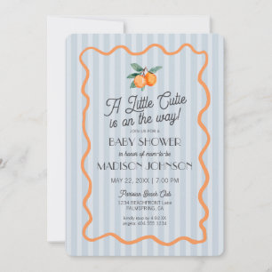 Invitation Baby shower à thème Blue Little Cutie Pastel Citru