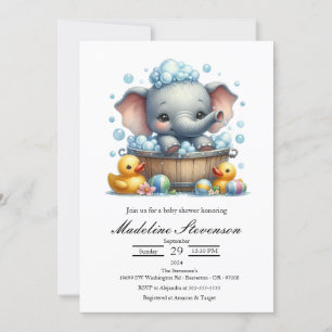 Invitation Baby shower à thème bulle éléphant de b