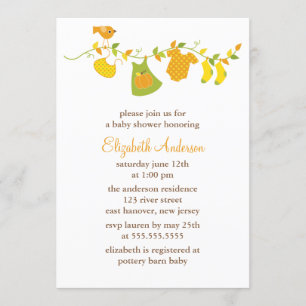 Invitation Baby shower à thème de la fille automnale